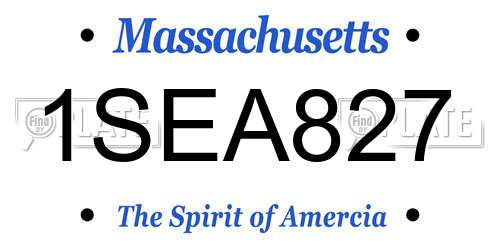1SEA827 Massachusetts License Plate