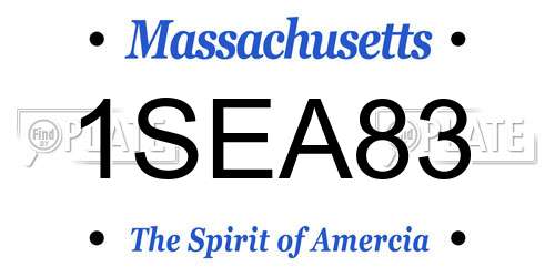 1SEA83 Massachusetts License Plate