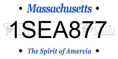1SEA877 Massachusetts License Plate