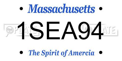 1SEA94 Massachusetts License Plate