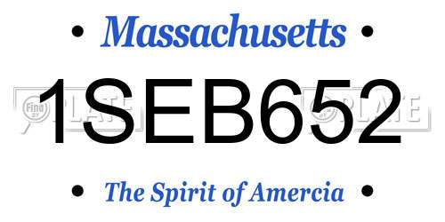 1SEB652 Massachusetts License Plate