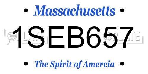 1SEB657 Massachusetts License Plate
