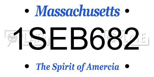 1SEB682 Massachusetts License Plate