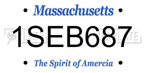 1SEB687 Massachusetts License Plate