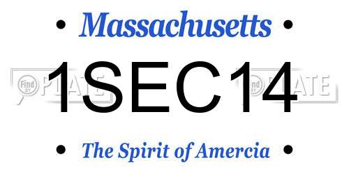 1SEC14 Massachusetts License Plate