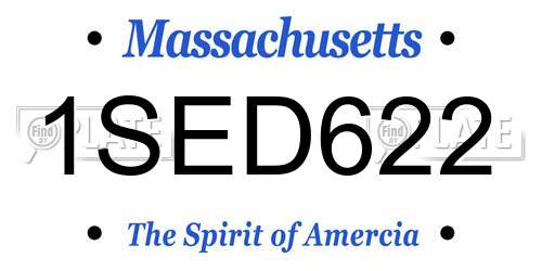 1SED622 Massachusetts License Plate
