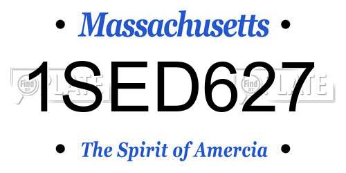 1SED627 Massachusetts License Plate