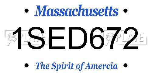 1SED672 Massachusetts License Plate
