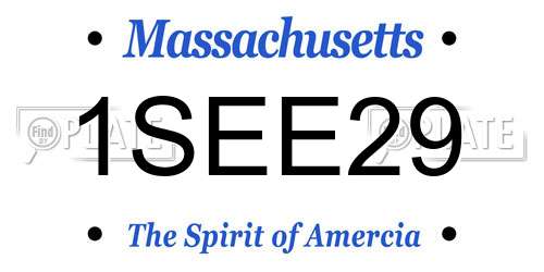 1SEE29 Massachusetts License Plate