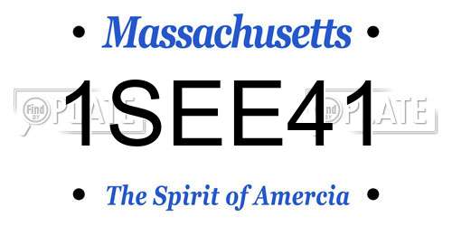 1SEE41 Massachusetts License Plate