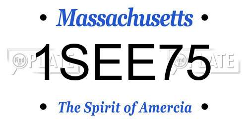 1SEE75 Massachusetts License Plate