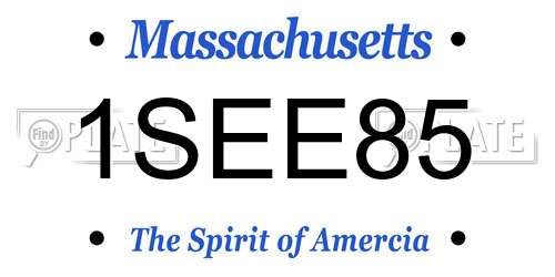 1SEE85 Massachusetts License Plate
