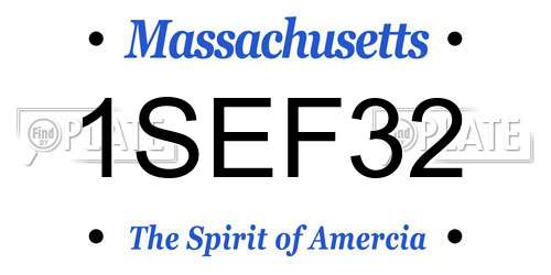 1SEF32 Massachusetts License Plate