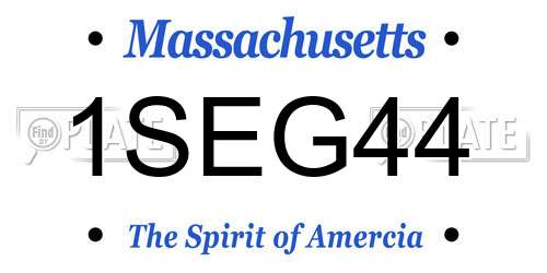 1SEG44 Massachusetts License Plate