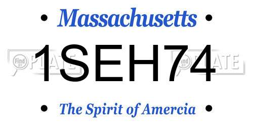 1SEH74 Massachusetts License Plate