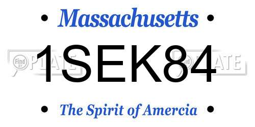 1SEK84 Massachusetts License Plate