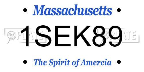 1SEK89 Massachusetts License Plate
