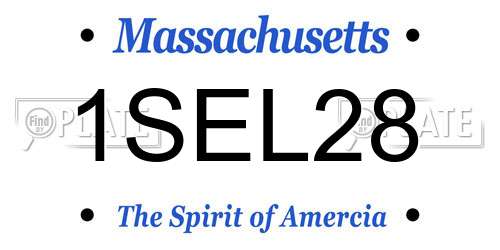 1SEL28 Massachusetts License Plate