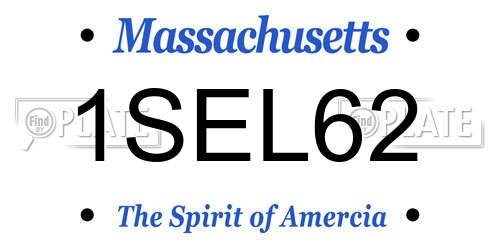 1SEL62 Massachusetts License Plate