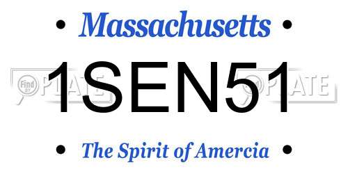 1SEN51 Massachusetts License Plate