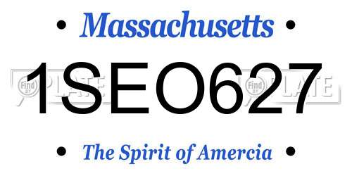 1SEO627 Massachusetts License Plate