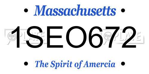 1SEO672 Massachusetts License Plate