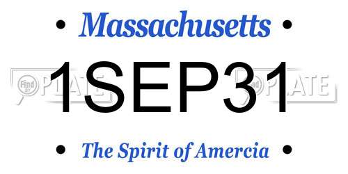 1SEP31 Massachusetts License Plate