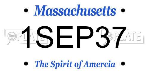 1SEP37 Massachusetts License Plate