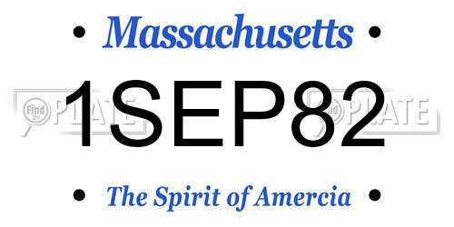 1SEP82 Massachusetts License Plate