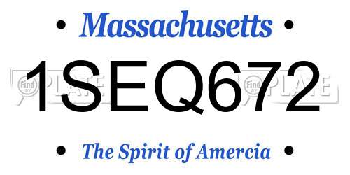 1SEQ672 Massachusetts License Plate