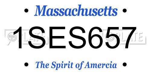 1SES657 Massachusetts License Plate
