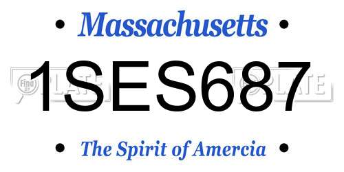 1SES687 Massachusetts License Plate