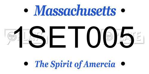 1SET005 Massachusetts License Plate