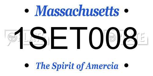 1SET008 Massachusetts License Plate