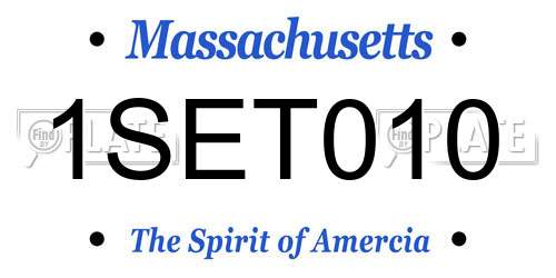 1SET010 Massachusetts License Plate