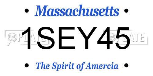 1SEY45 Massachusetts License Plate