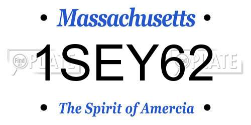 1SEY62 Massachusetts License Plate