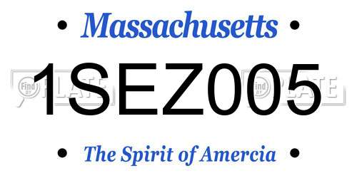 1SEZ005 Massachusetts License Plate