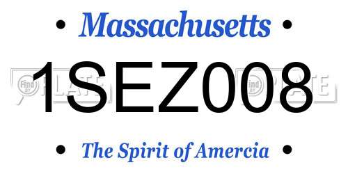 1SEZ008 Massachusetts License Plate