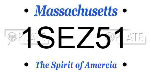 1SEZ51 Massachusetts License Plate