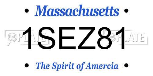 1SEZ81 Massachusetts License Plate
