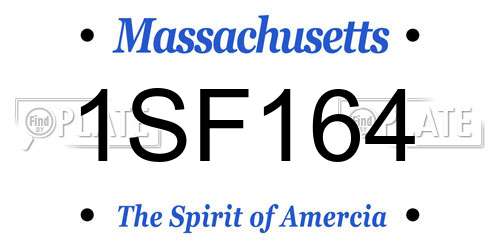 1SF164 Massachusetts License Plate