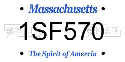 1SF570 Massachusetts License Plate