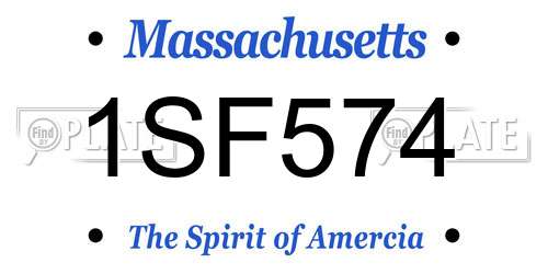 1SF574 Massachusetts License Plate
