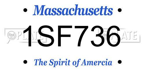 1SF736 Massachusetts License Plate