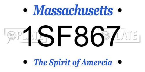 1SF867 Massachusetts License Plate