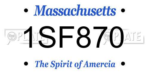 1SF870 Massachusetts License Plate