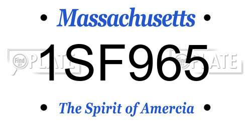1SF965 Massachusetts License Plate