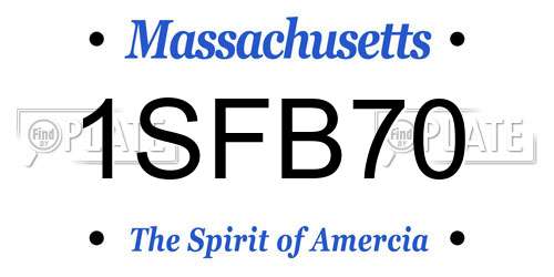 1SFB70 Massachusetts License Plate