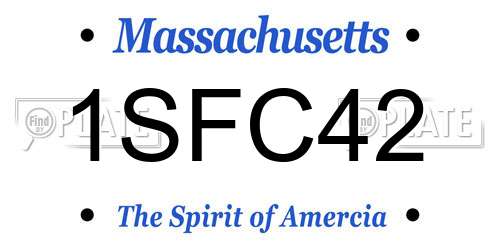 1SFC42 Massachusetts License Plate